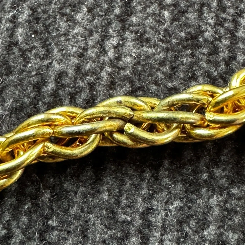 Vintage Puffy Heart Necklace in Gold Tone